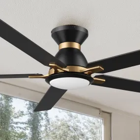 Byrness Low Profile Modern Ceiling Fan with LED Light and Remote 60”