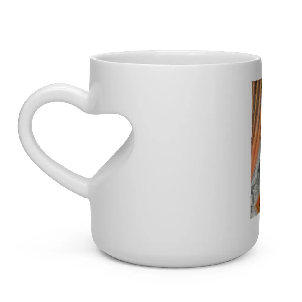 Cat Rays Heart Shape Mug