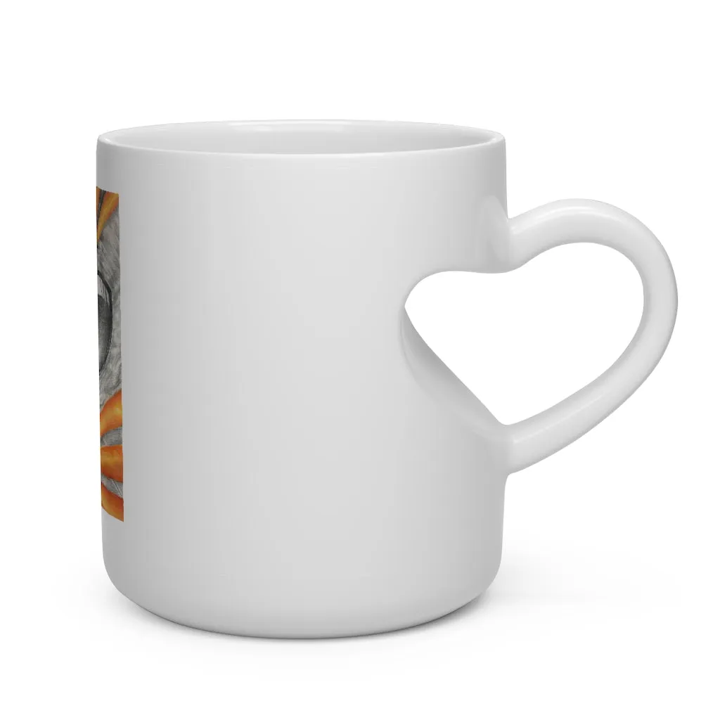 Cat Rays Heart Shape Mug