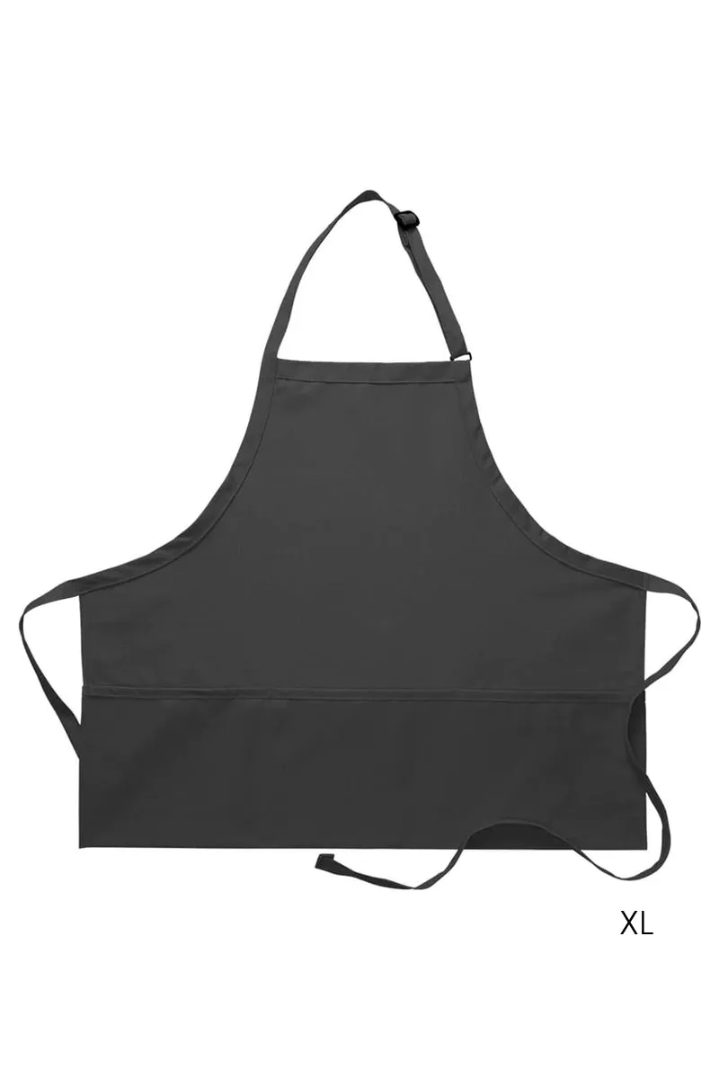 Charcoal Deluxe Bib XL Adjustable Apron (3 Pockets)