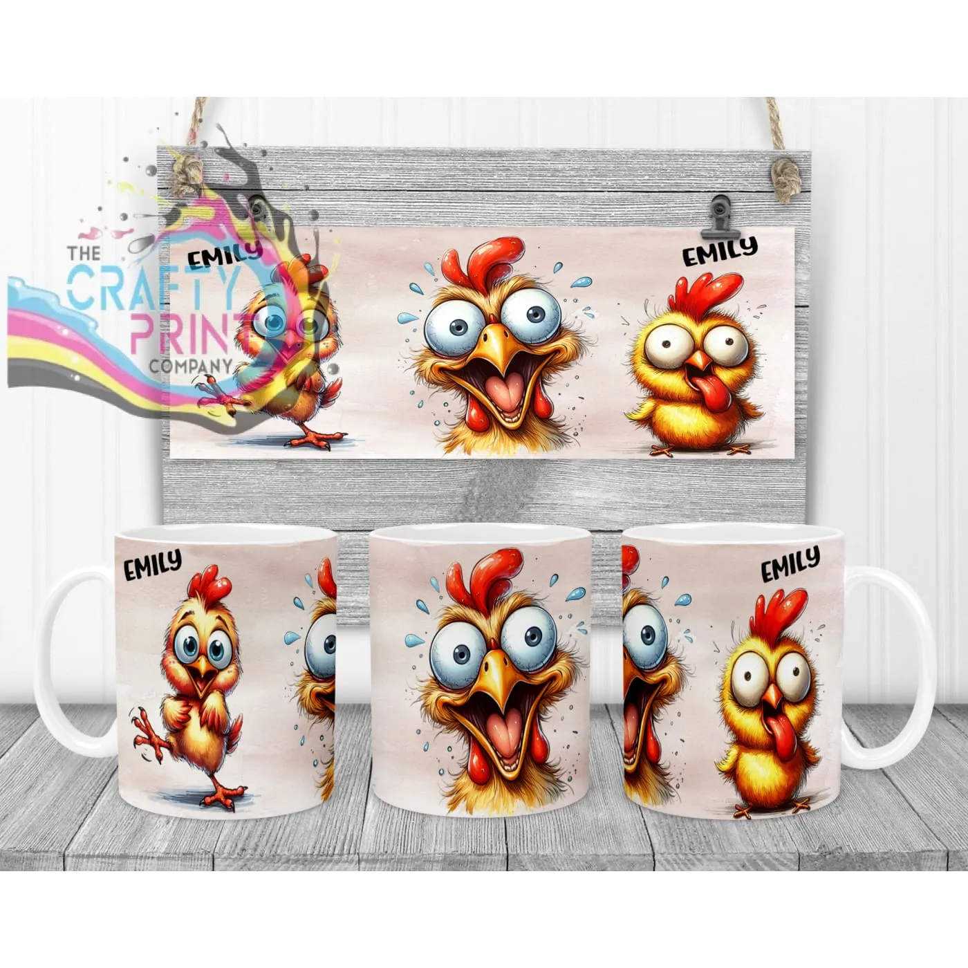 Chicken Funny Faces Mug