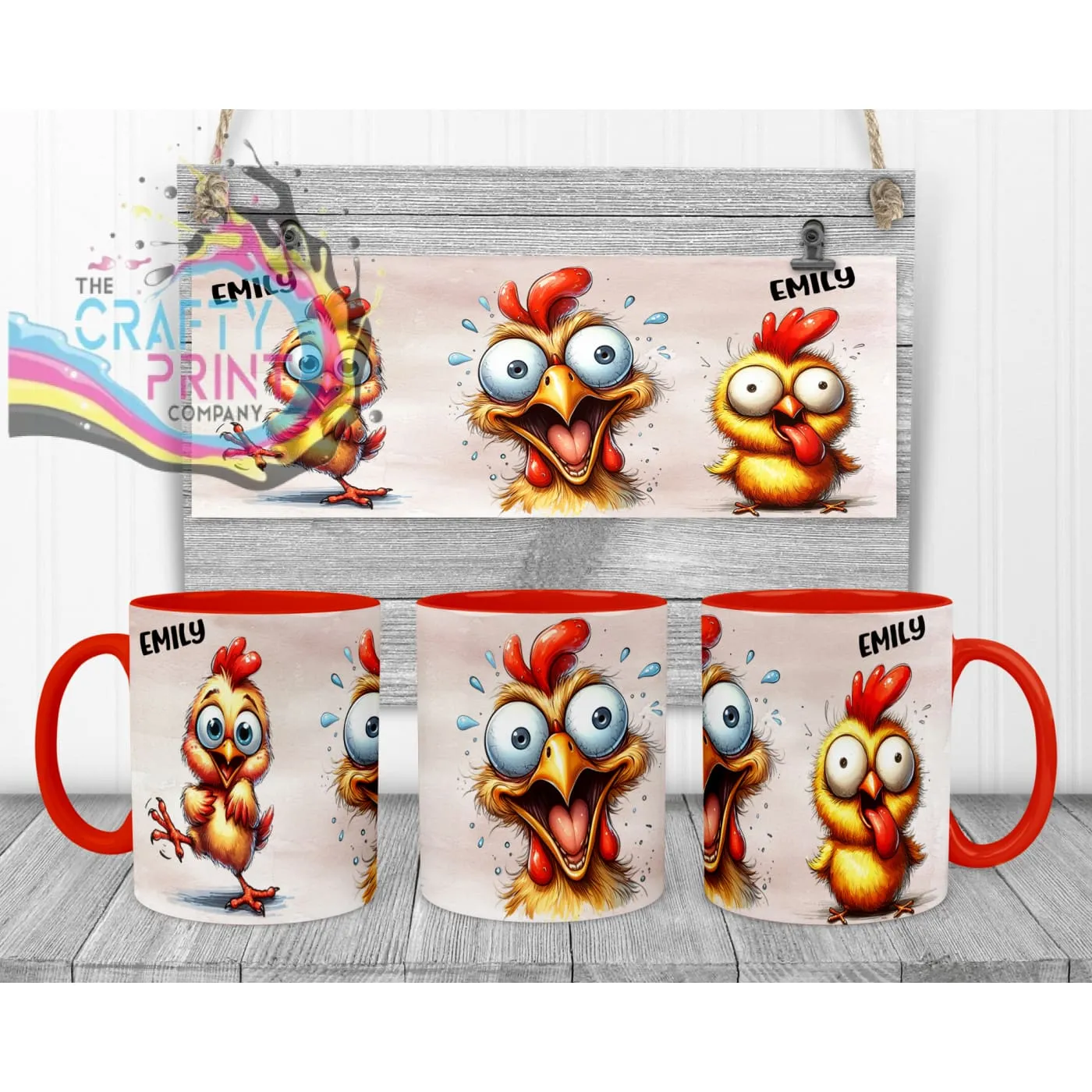 Chicken Funny Faces Mug