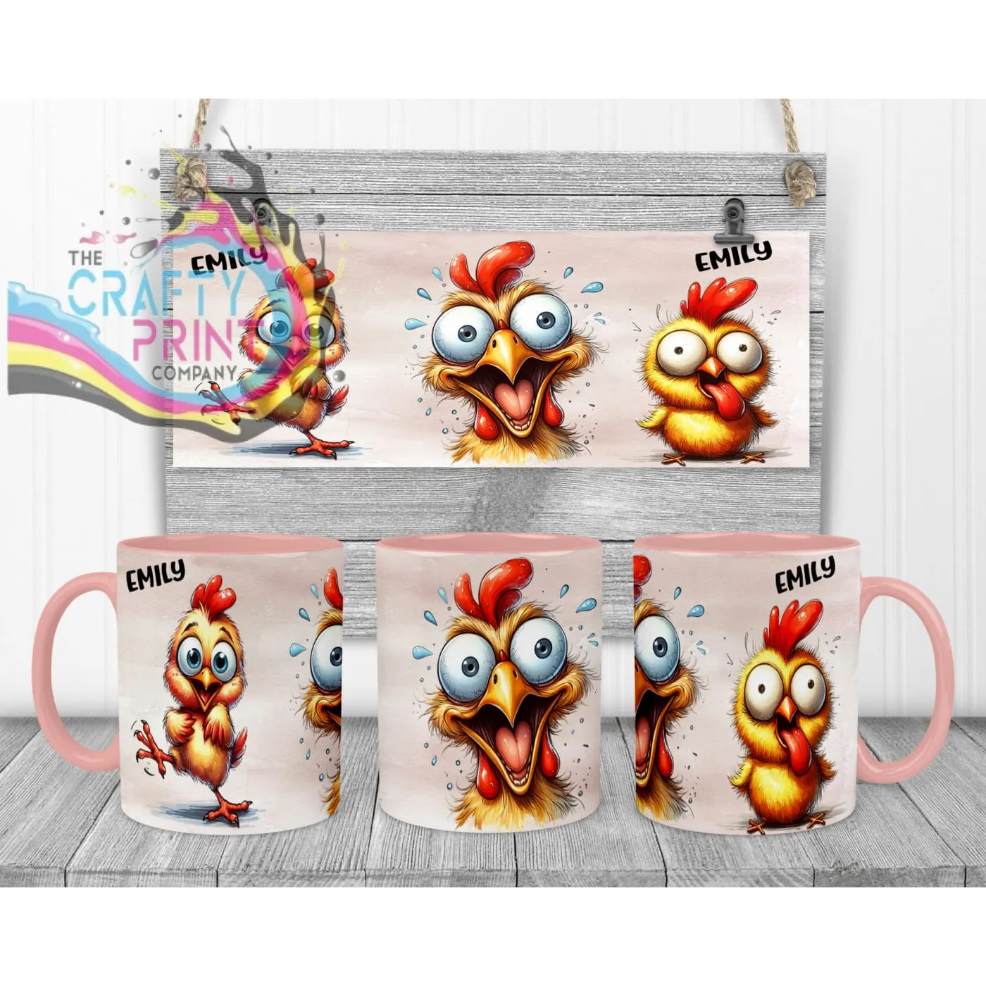 Chicken Funny Faces Mug