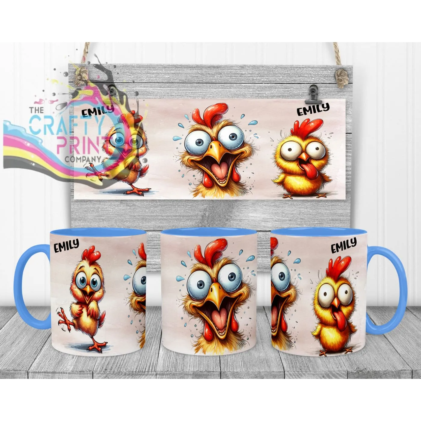 Chicken Funny Faces Mug