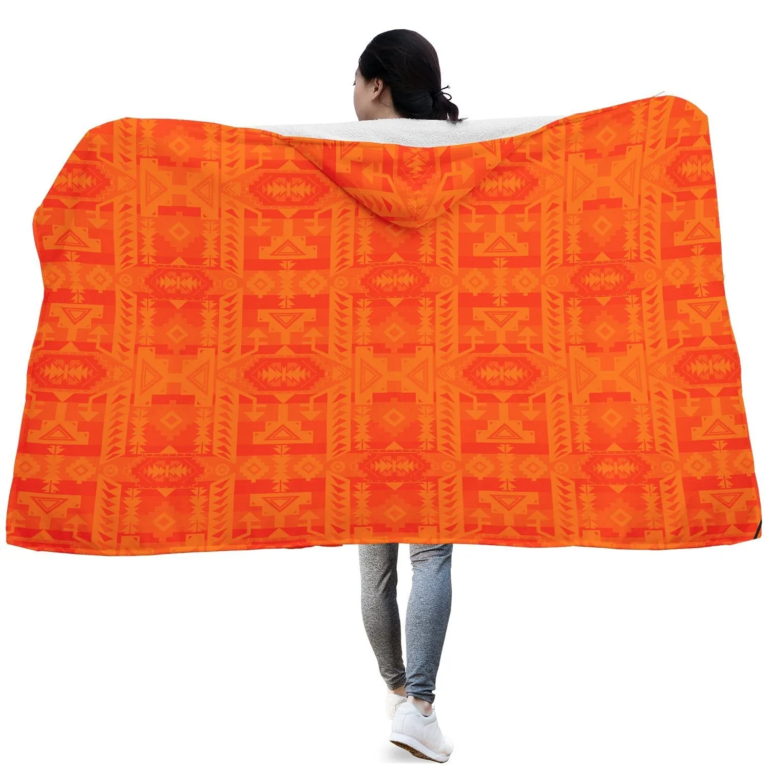 Chiefs Mountain Orange Hooded Blanket