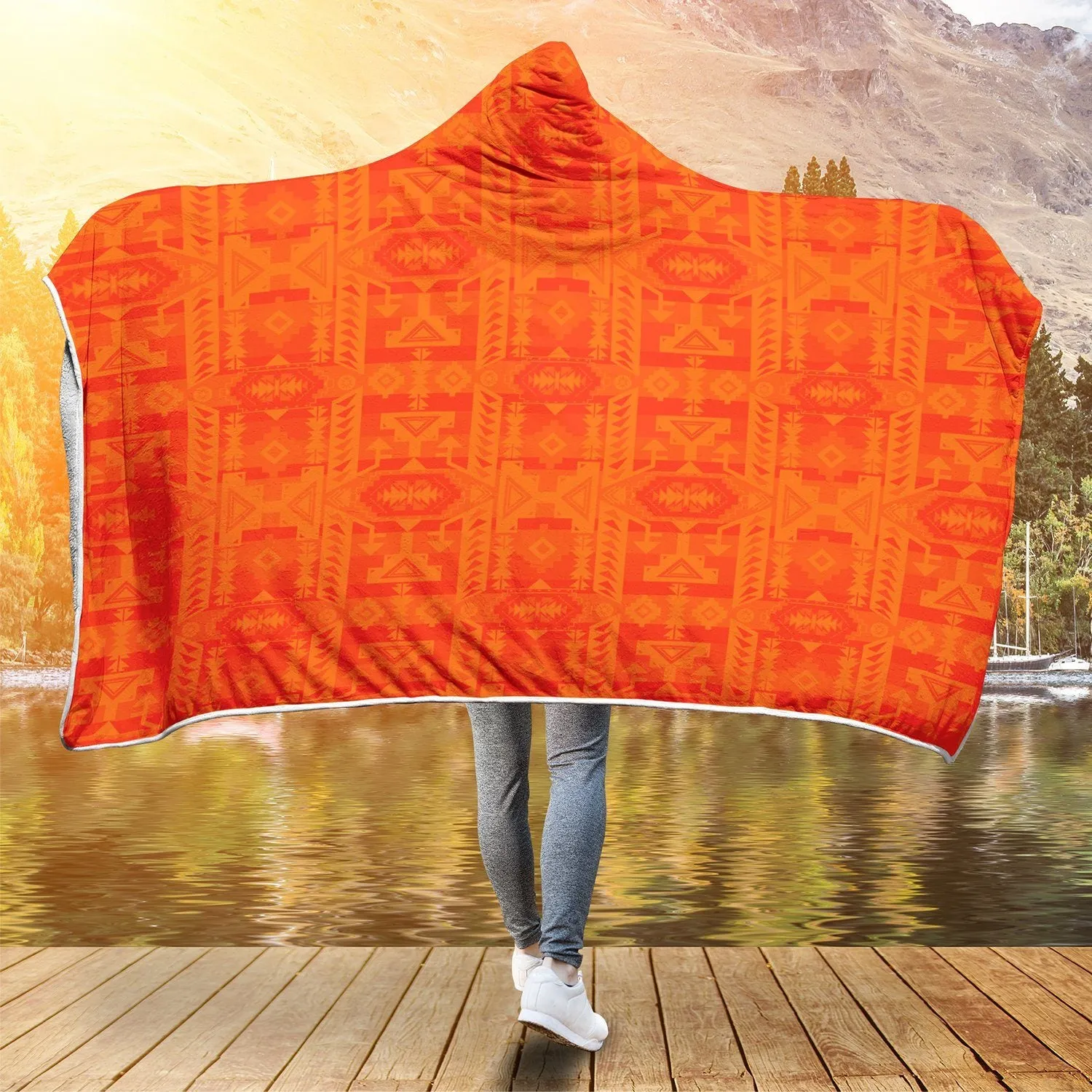 Chiefs Mountain Orange Hooded Blanket