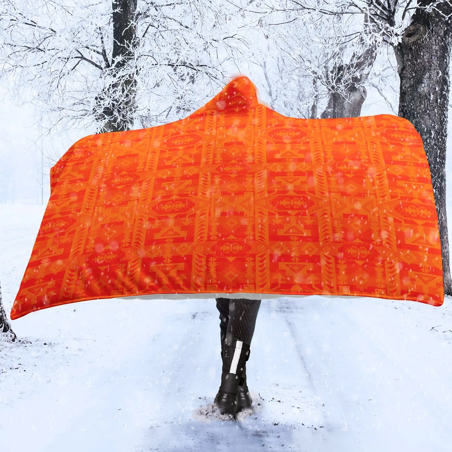 Chiefs Mountain Orange Hooded Blanket