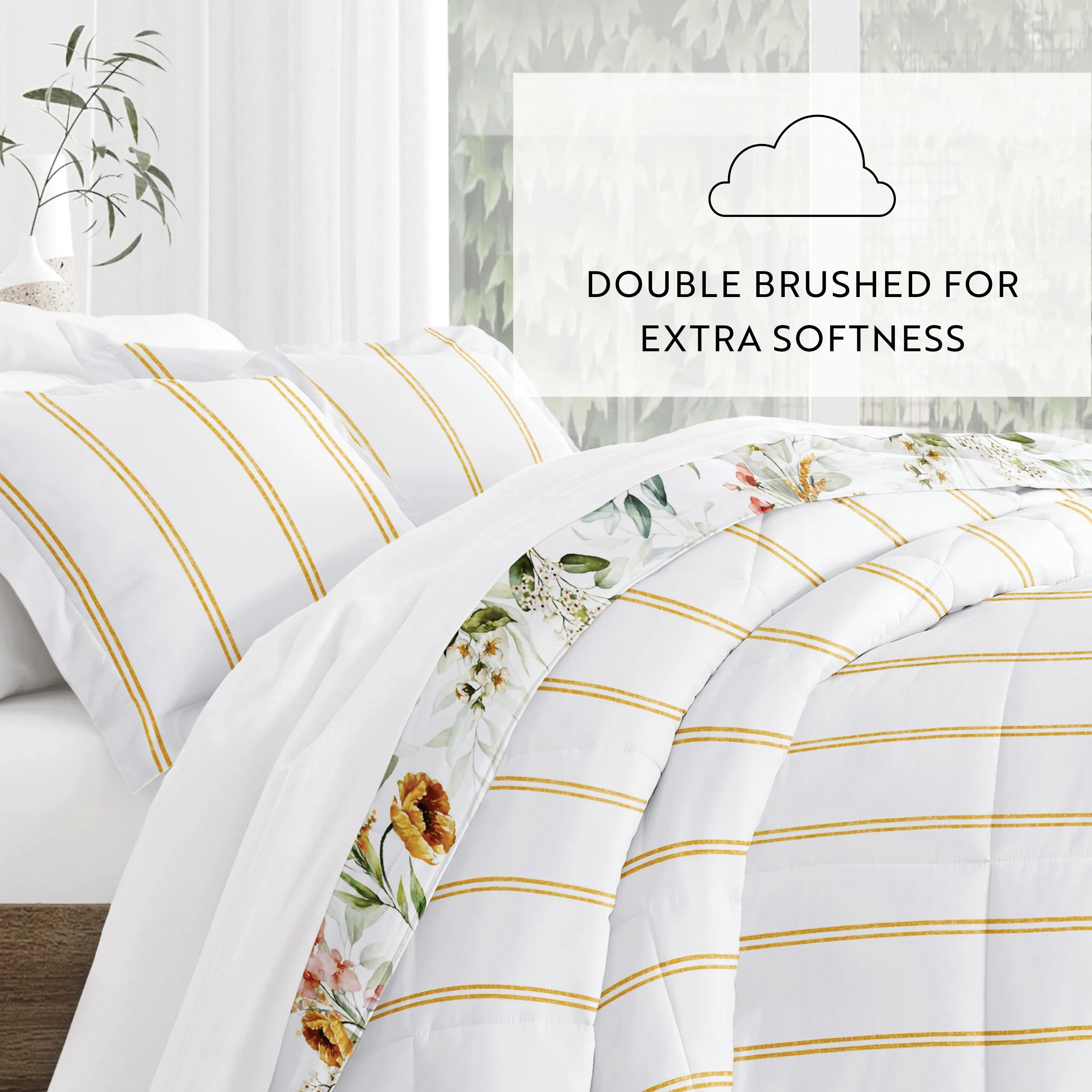 Chintz Floral Reversible Down-Alternative Comforter Set