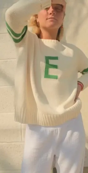 Chunky Campus “E” Sweater