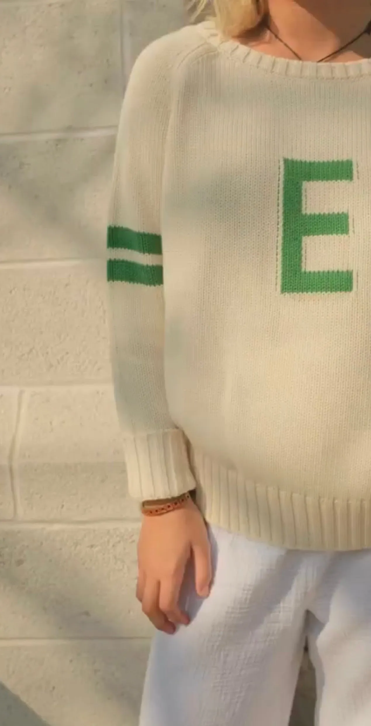 Chunky Campus “E” Sweater