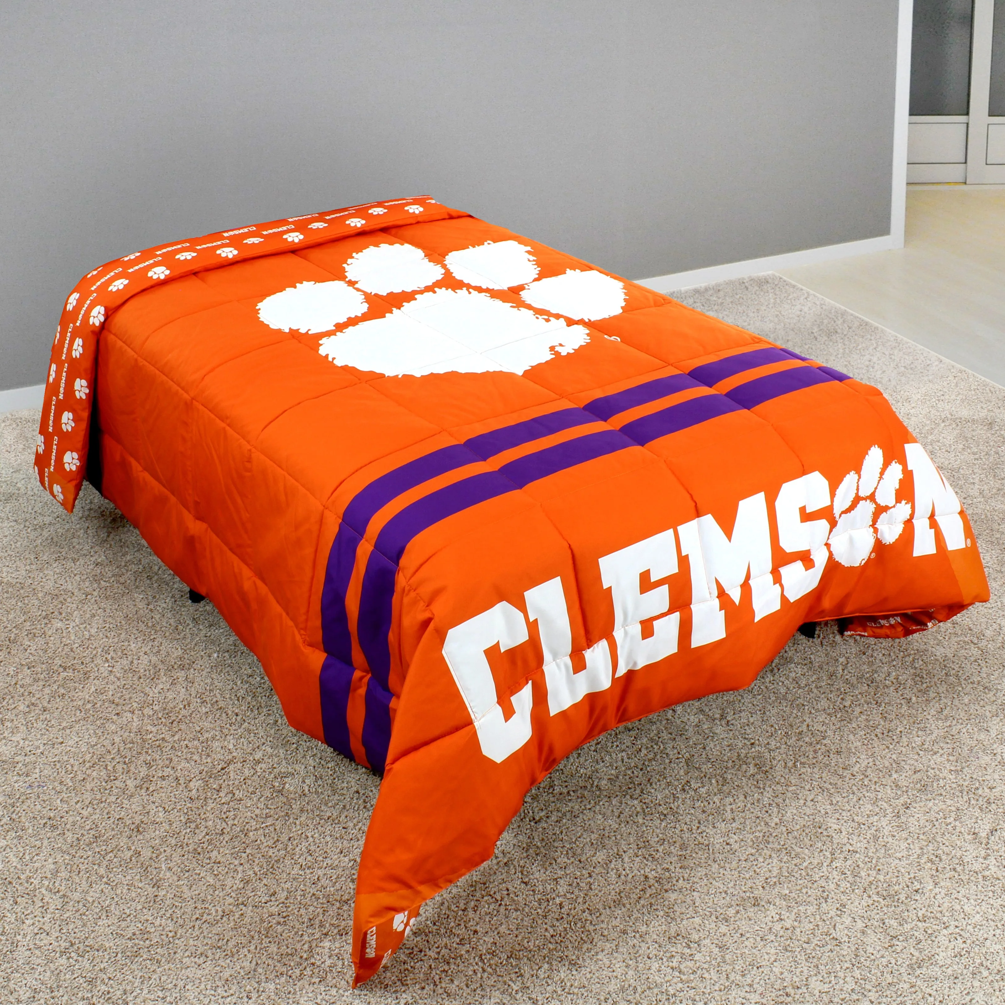 Clemson Tigers Reversible Big Logo Soft and Colorful Comforter