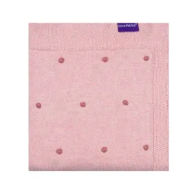 Clevamama Knitted Pom Pom Baby Blanket Organic Cotton 80X100Cm (Pink)