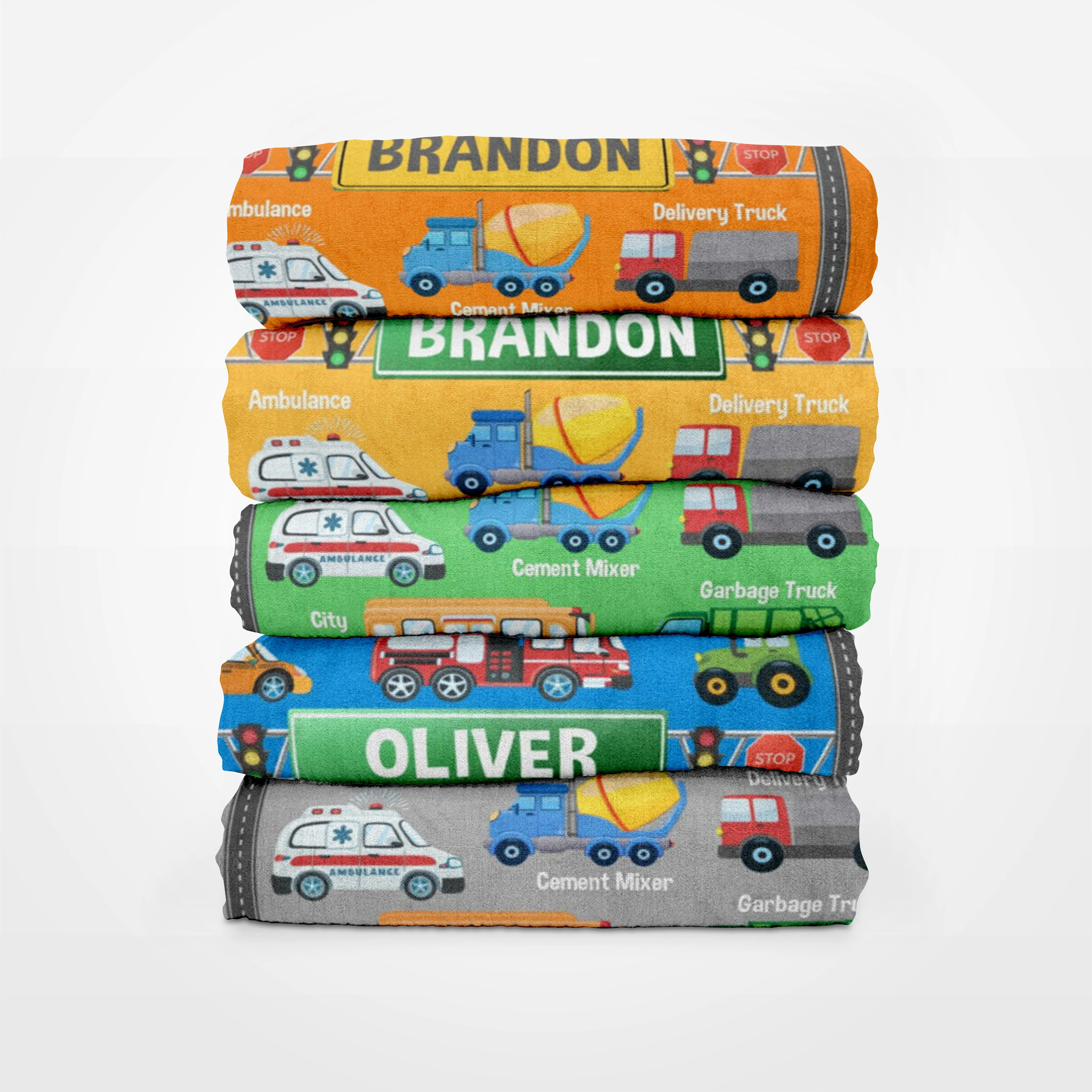 Colorful Cars Blanket - Custom Name Fleece Blanket