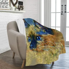 Colorful Cat Fleece Blanket