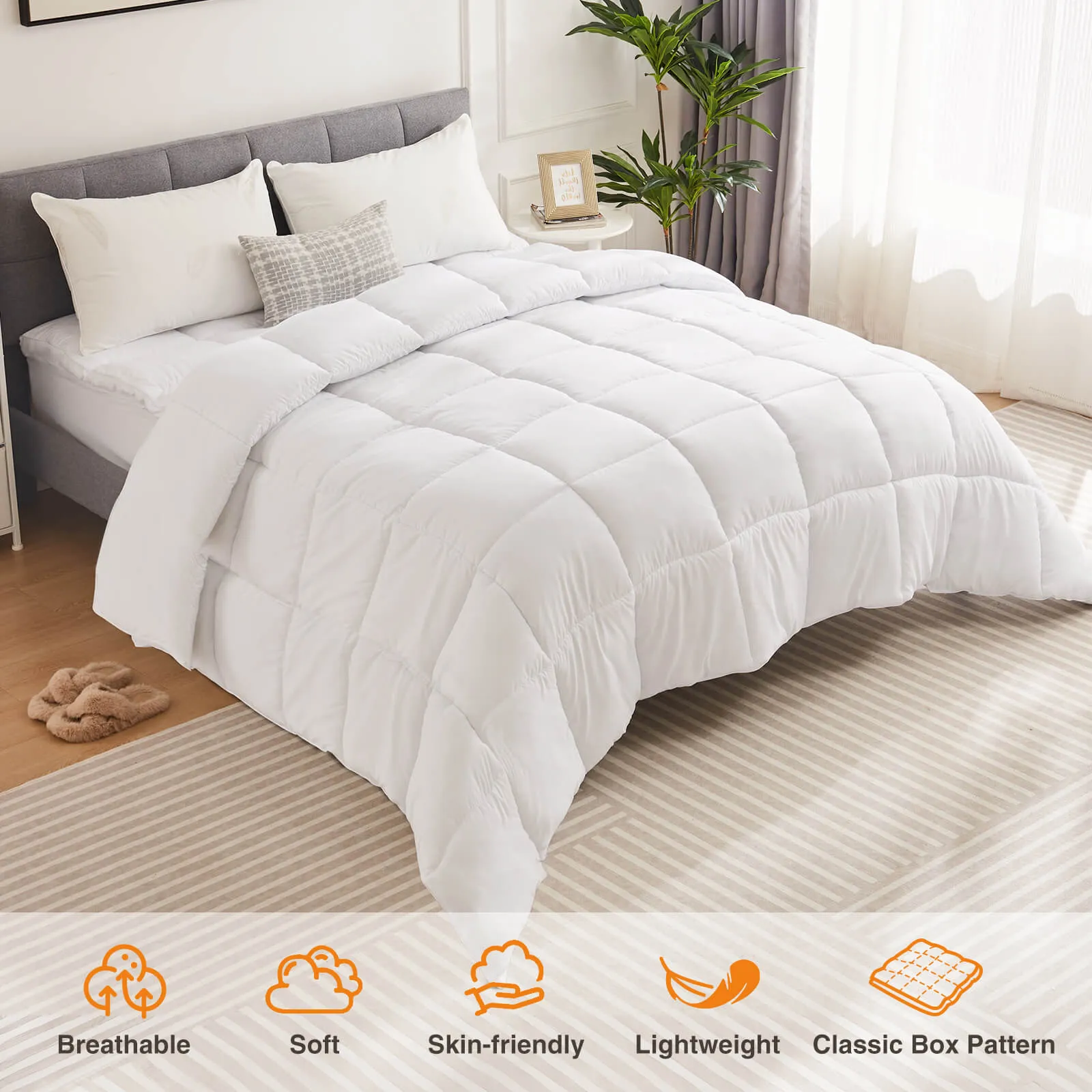 Comforter and Duvet Insert,All Season Down Alternative Comforters Hotel Blanket with Corner Tabs