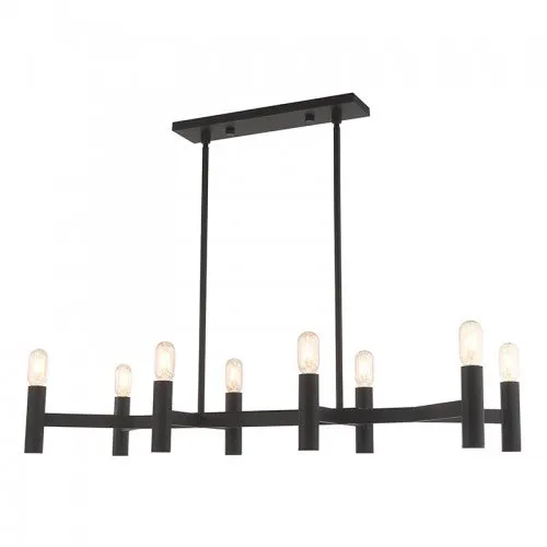 COPENHAGEN 8 LIGHT LINEAR CHANDELIER, BLACK