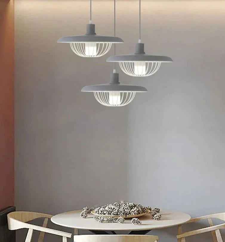 Creative Wood-colored Flying Saucer Chandeliers