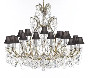 Crystal Chandelier Lighting Chandeliers H41" X W46" Great for the Foyer, Entry Way, Living Room, Family Room and More w/Black Shades - A83-B62/BLACKSHADES/52/2MT/24 1