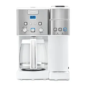 Cuisinart SS-15W Maker Coffee Center 12-Cup Coffeemaker and Single-Serve Brewer, White Stainless Steel