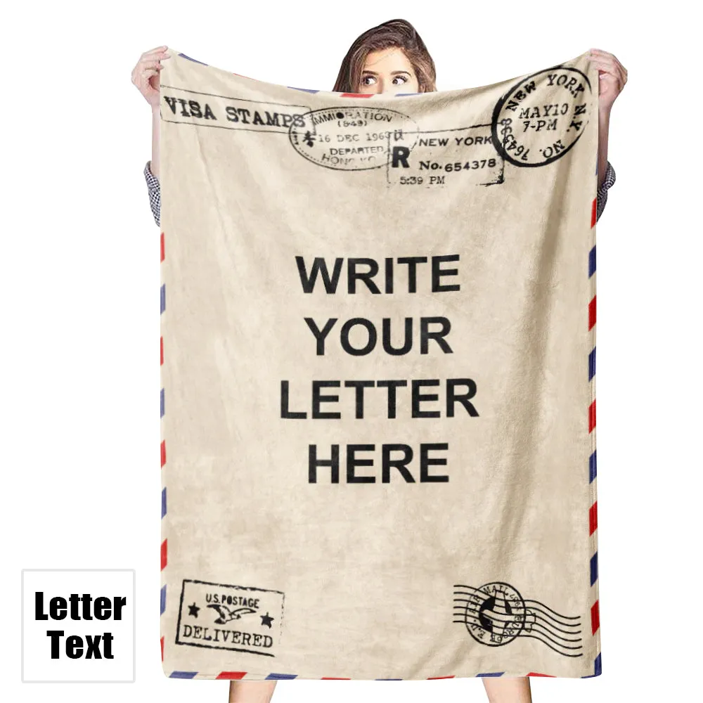 Custom Letter Blanket Personalized Text Blanket Message Blanket Gifts for Family