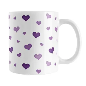 Dainty Cute Purple Hearts Mug