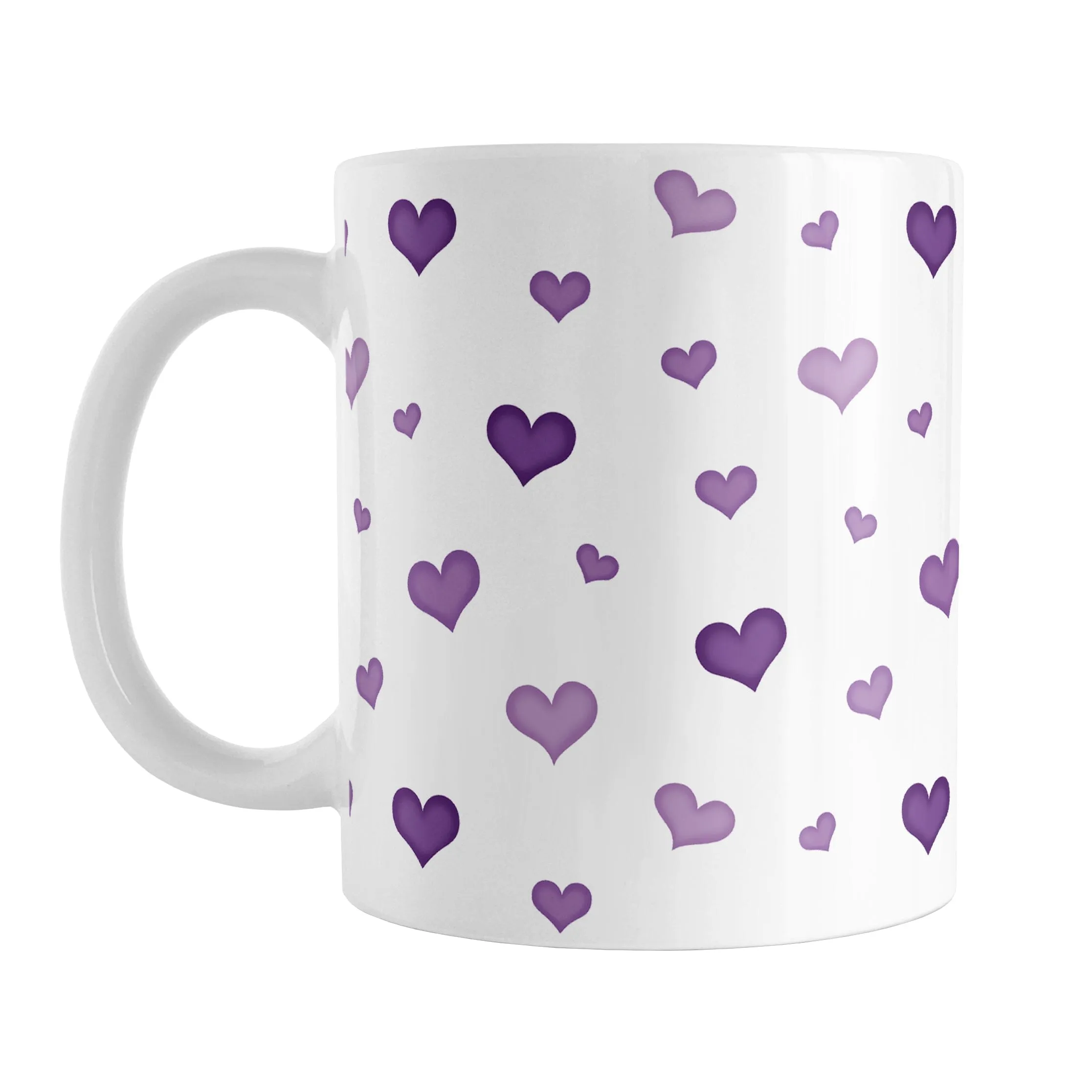 Dainty Cute Purple Hearts Mug