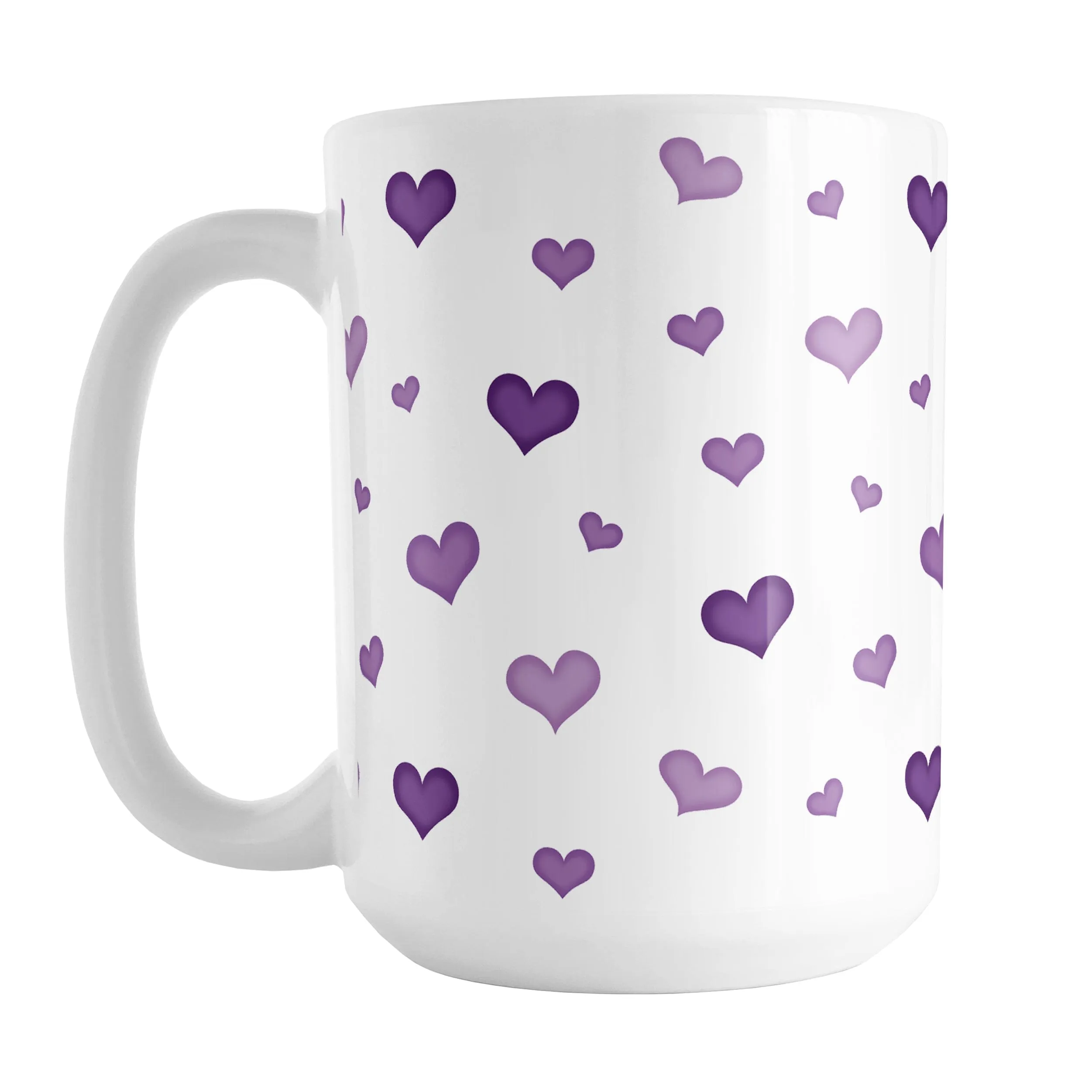 Dainty Cute Purple Hearts Mug