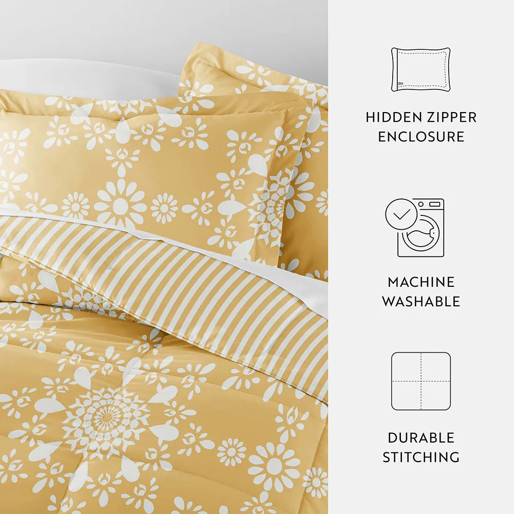 Daisy Medallion Reversible Down-Alternative Comforter Set