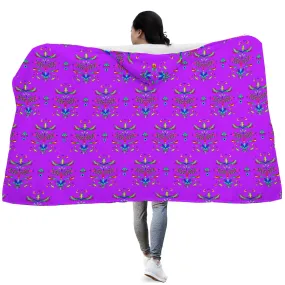 Dakota Damask Purple Hooded Blanket