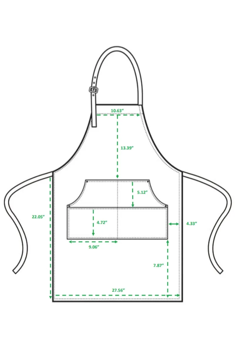 Denim Bib Adjustable Apron (4 Pocket Pouch)