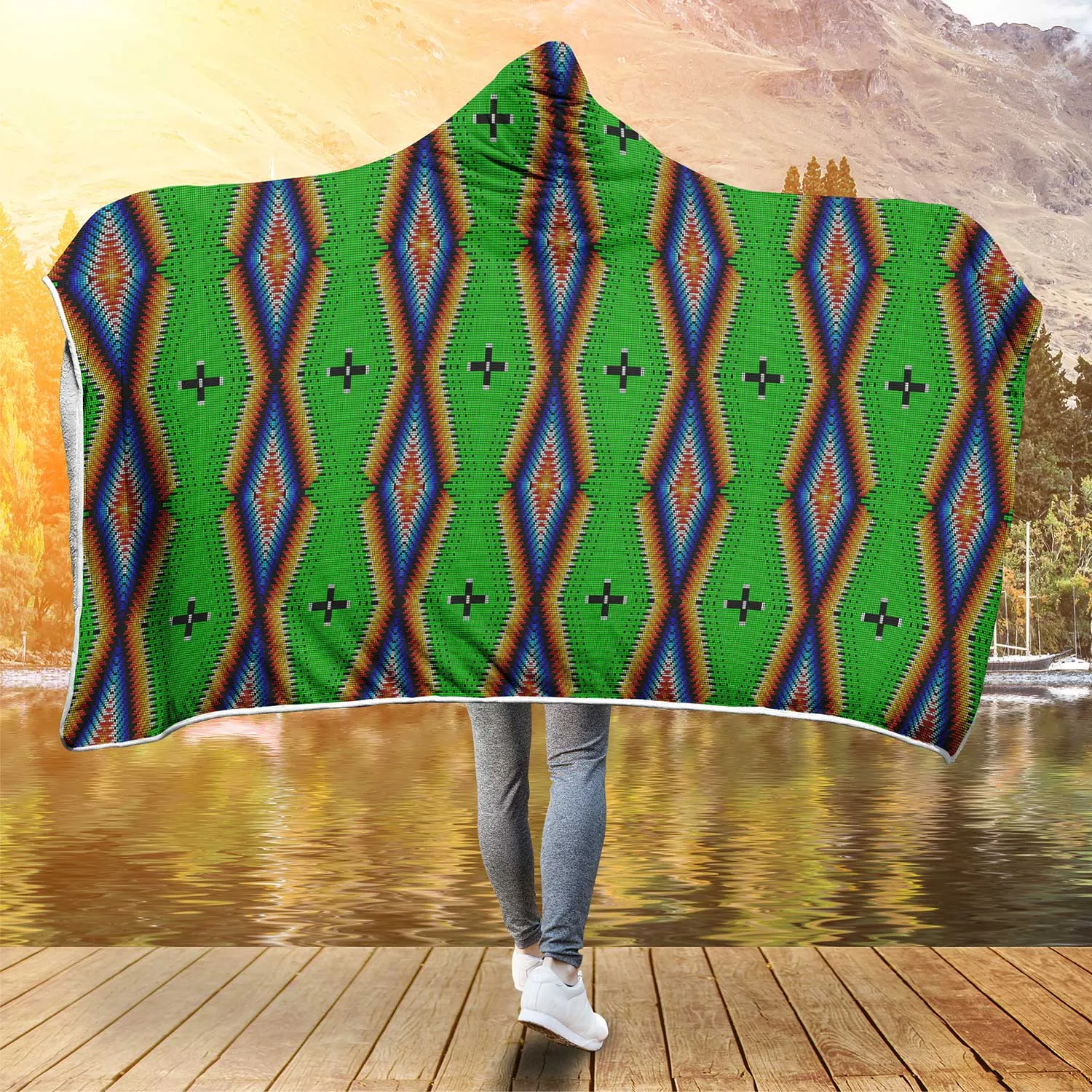 Diamond in the Bluff Lime Hooded Blanket