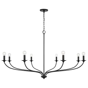 DOLAN 8-LIGHT CHANDELIER, MATTE BLACK