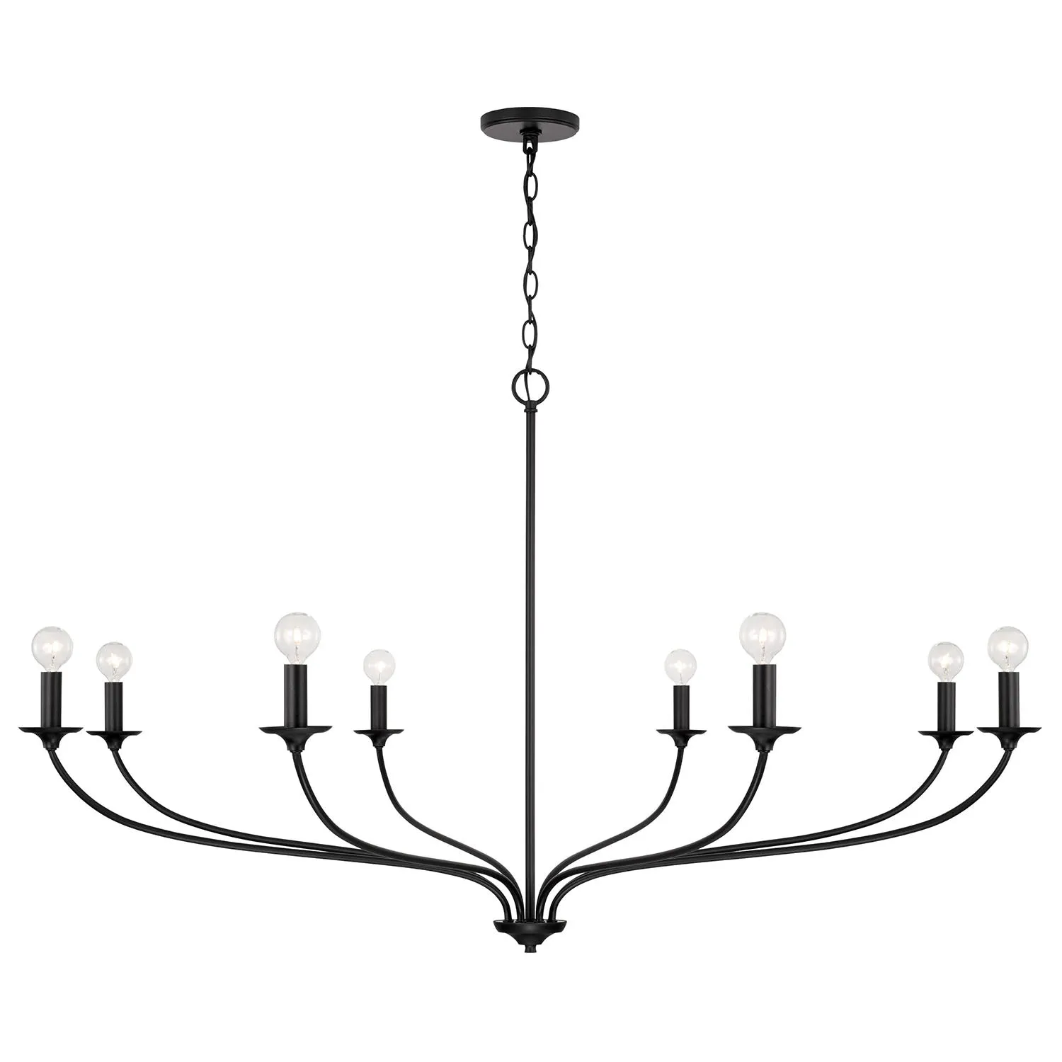 DOLAN 8-LIGHT CHANDELIER, MATTE BLACK