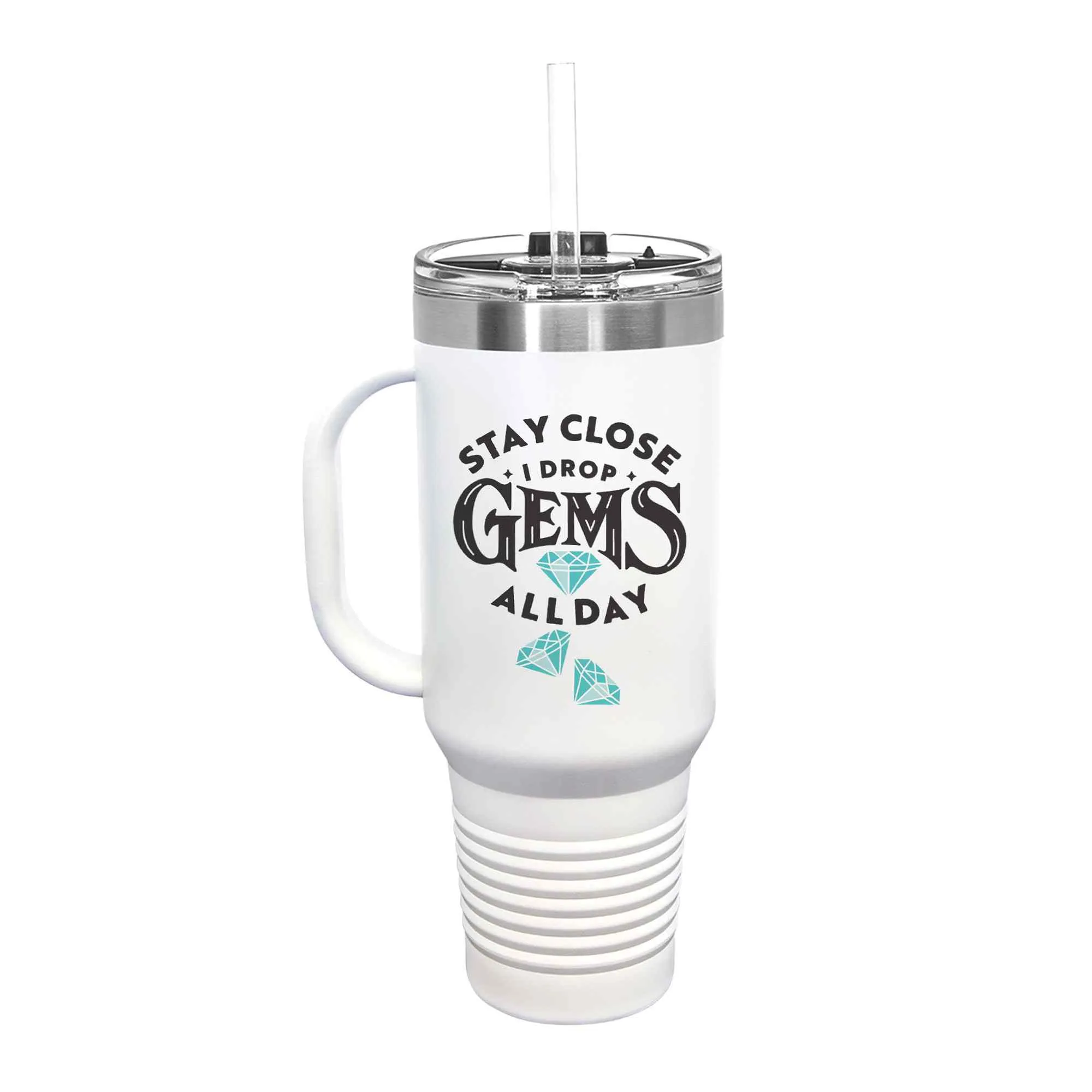 Dropping Gems Insulated Travel Mug, 40oz