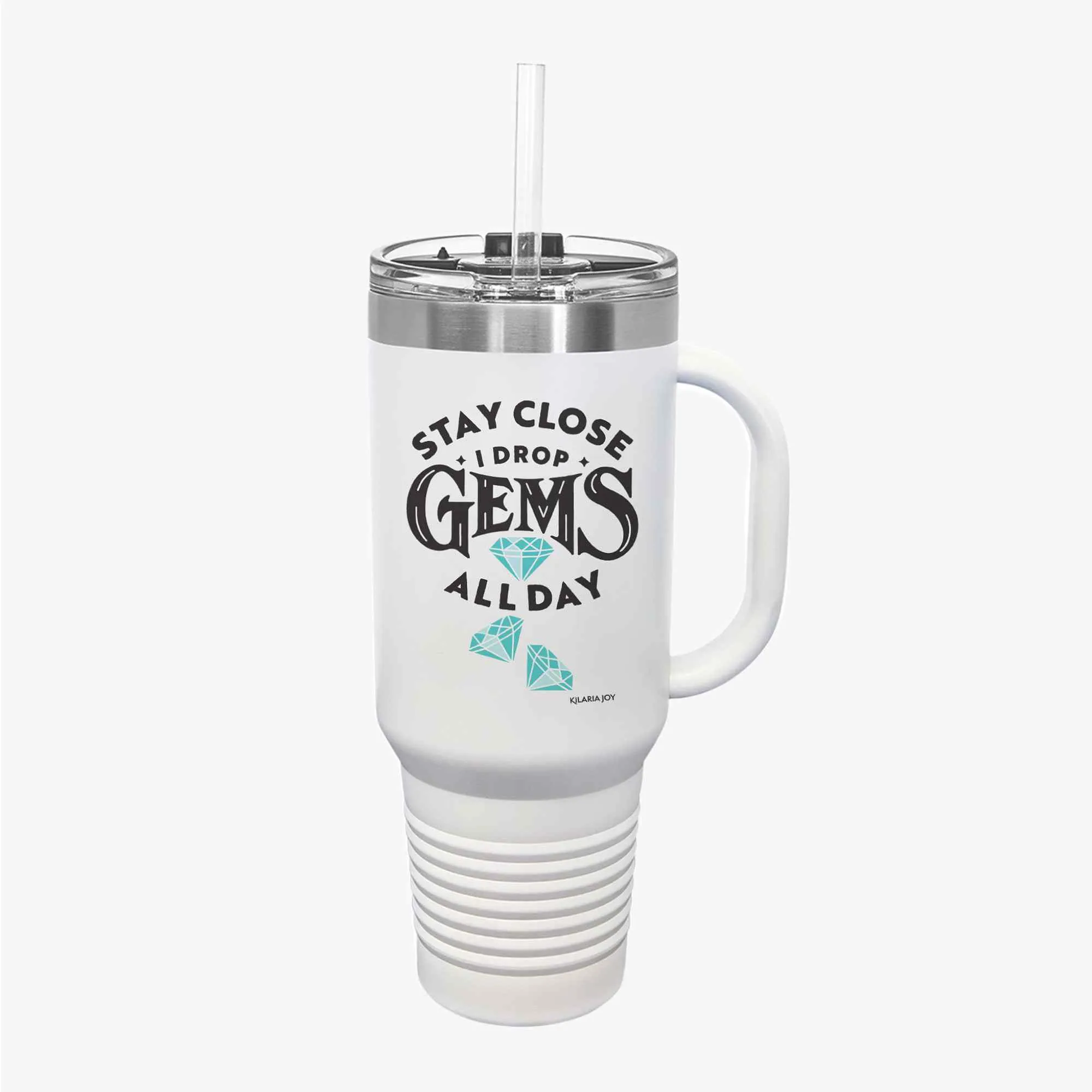 Dropping Gems Insulated Travel Mug, 40oz