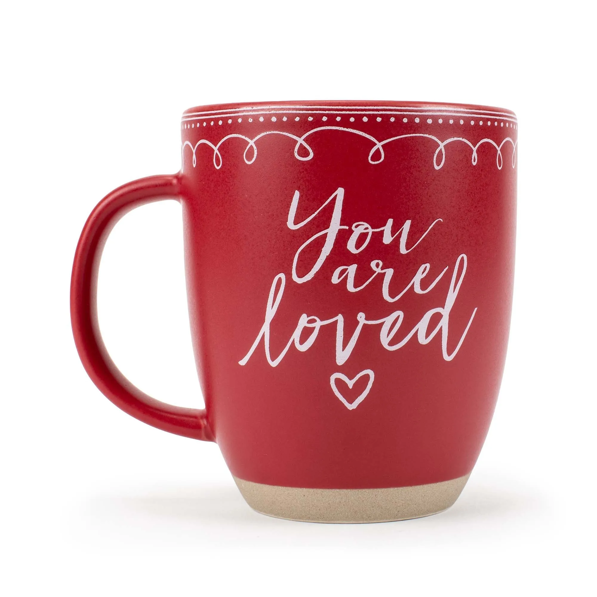 Elanze Designs Assorted Raw Clay Bottom Red 13 ounce Ceramic Christmas Coffee Mugs Set of 4