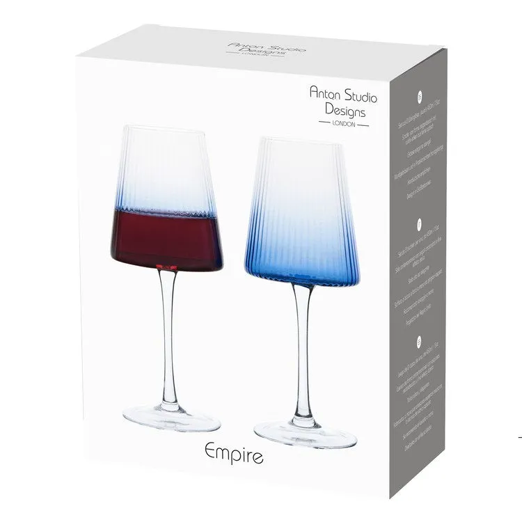 Empire Blue Wine Glasses Set of 2