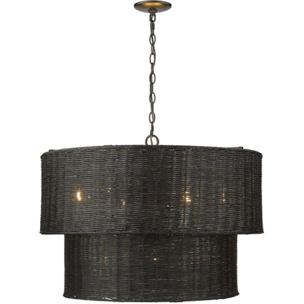 Erma 9 lights 28 in. Chandelier Matte Black finish