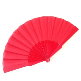 Fabric Folding Fan in Red