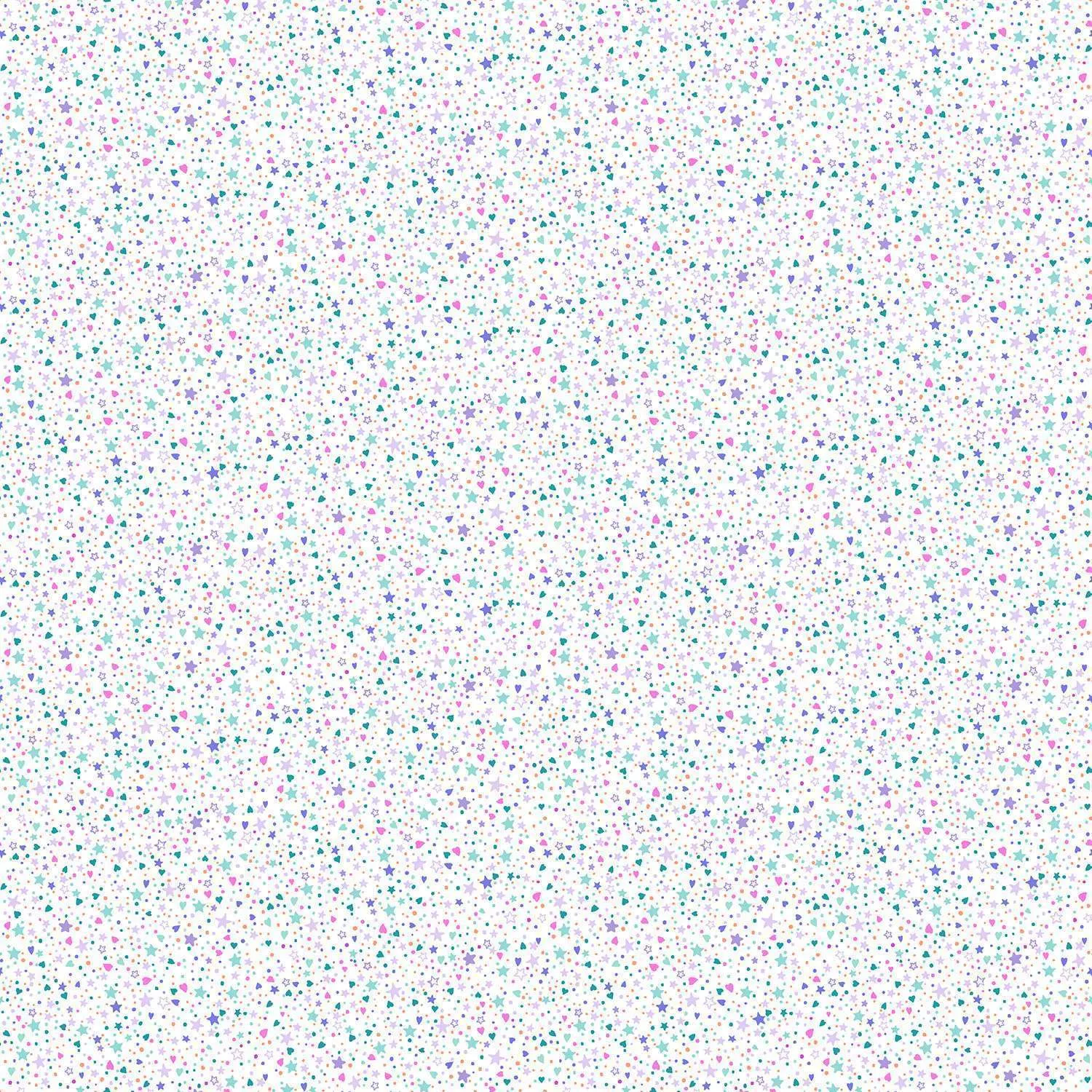 Fairy Dust | White Sparkle by Makower UK for Andover Fabrics | MU-053-W