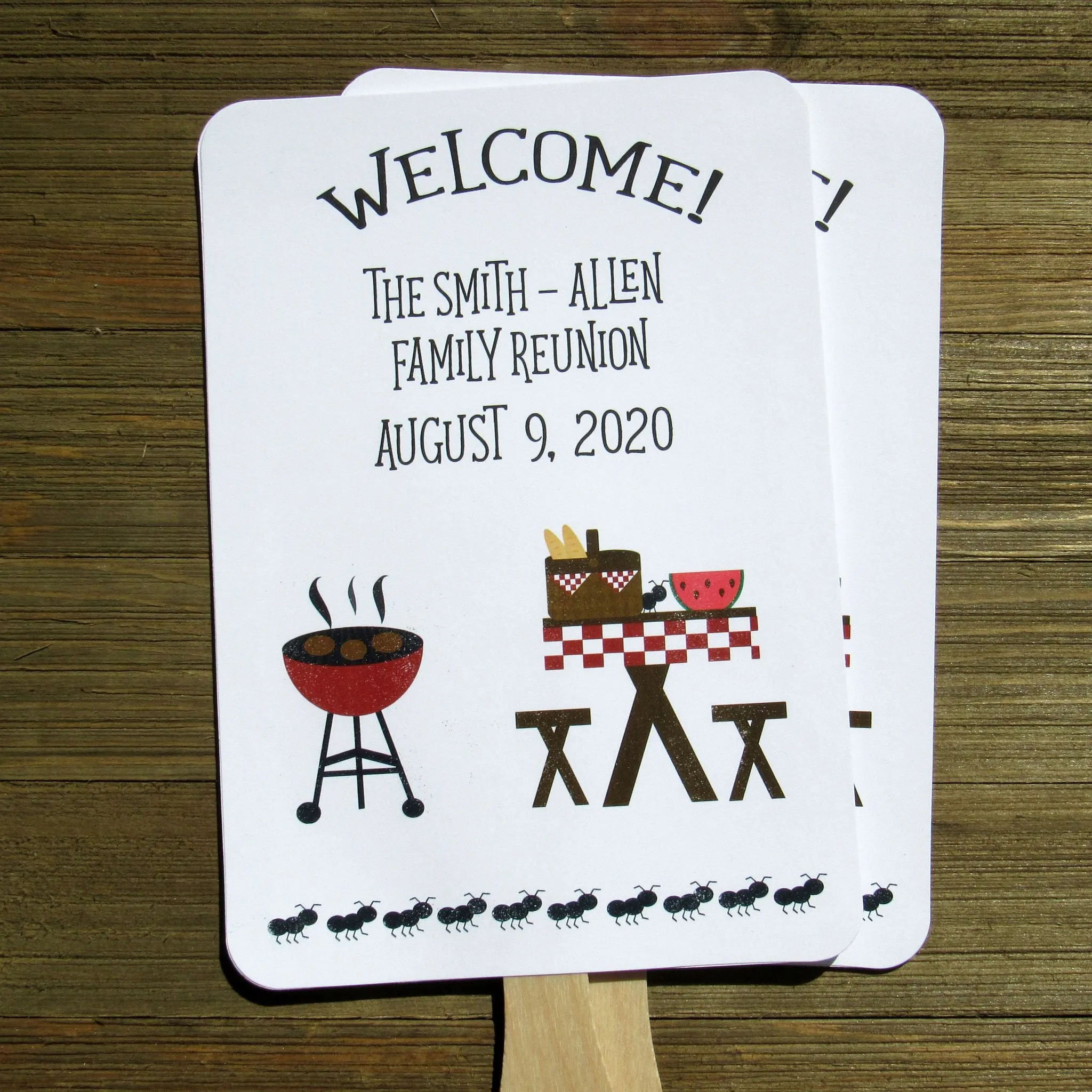 Family Reunion Favor Fans Barbeque