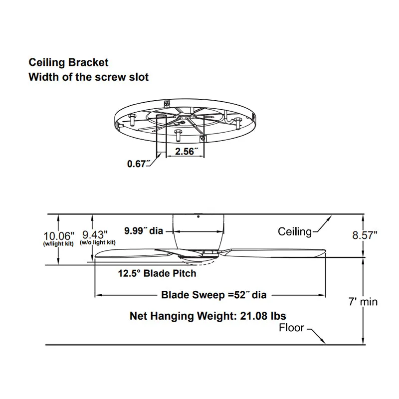 Fanimation FPS7955B Embrace 52" Ceiling Fan with LED Light Kit