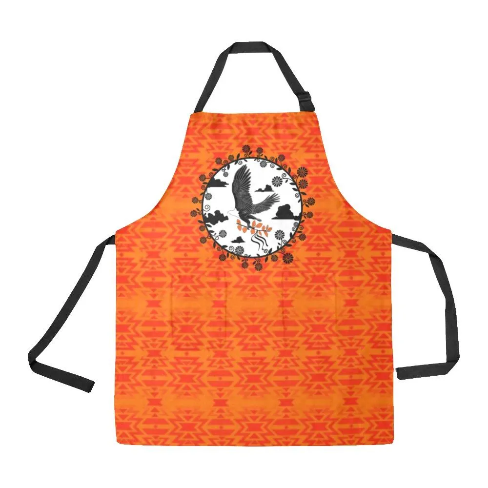 Fire Colors and Turquoise Orange Carrying Their Prayers Apron