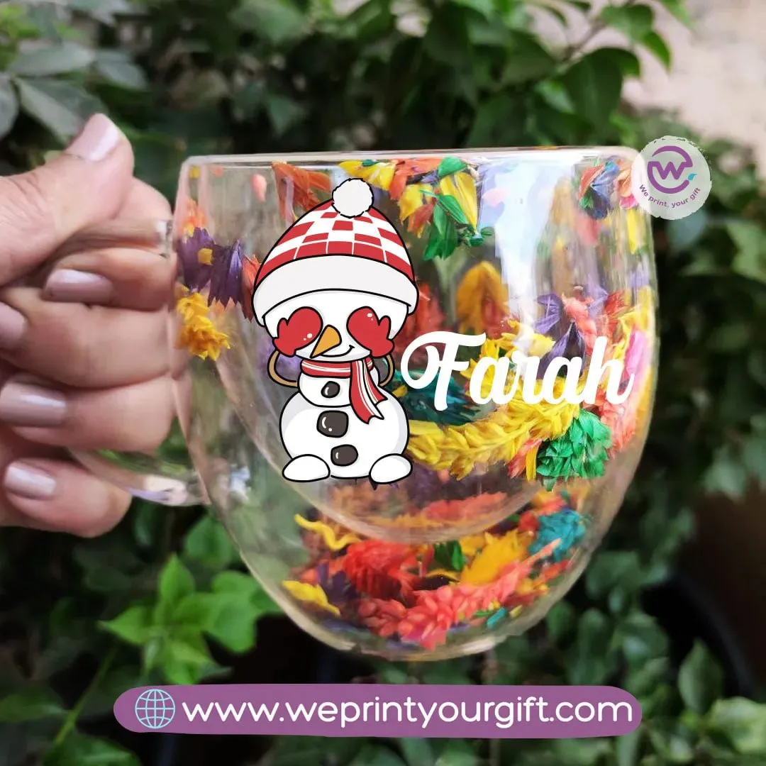 Floral Double Wall Mug-Christmas