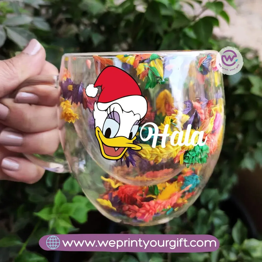 Floral Double Wall Mug-Christmas