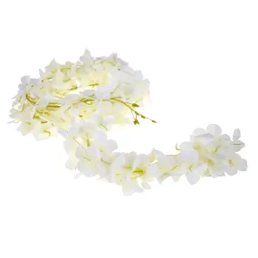 Floral Hanging Hydrangea Lei Garland, 60-Inch, Cream White