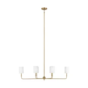 Foxdale 6 Lights Chandelier Satin Brass finish