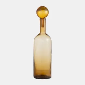 Glass, 20" Bottle W/ Stopper Amber