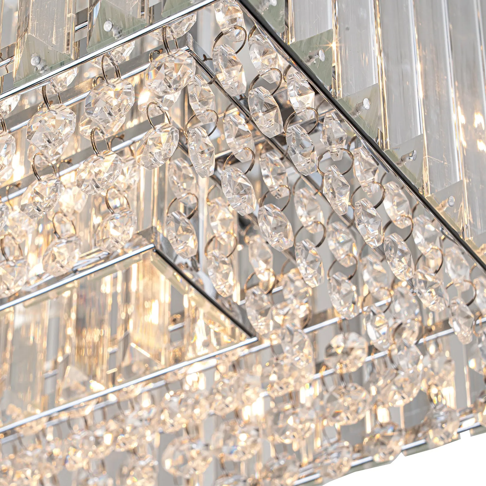 Glowlings 10-Light 39"Wide Modern Large Rectangle Linear Crystal Chandelier