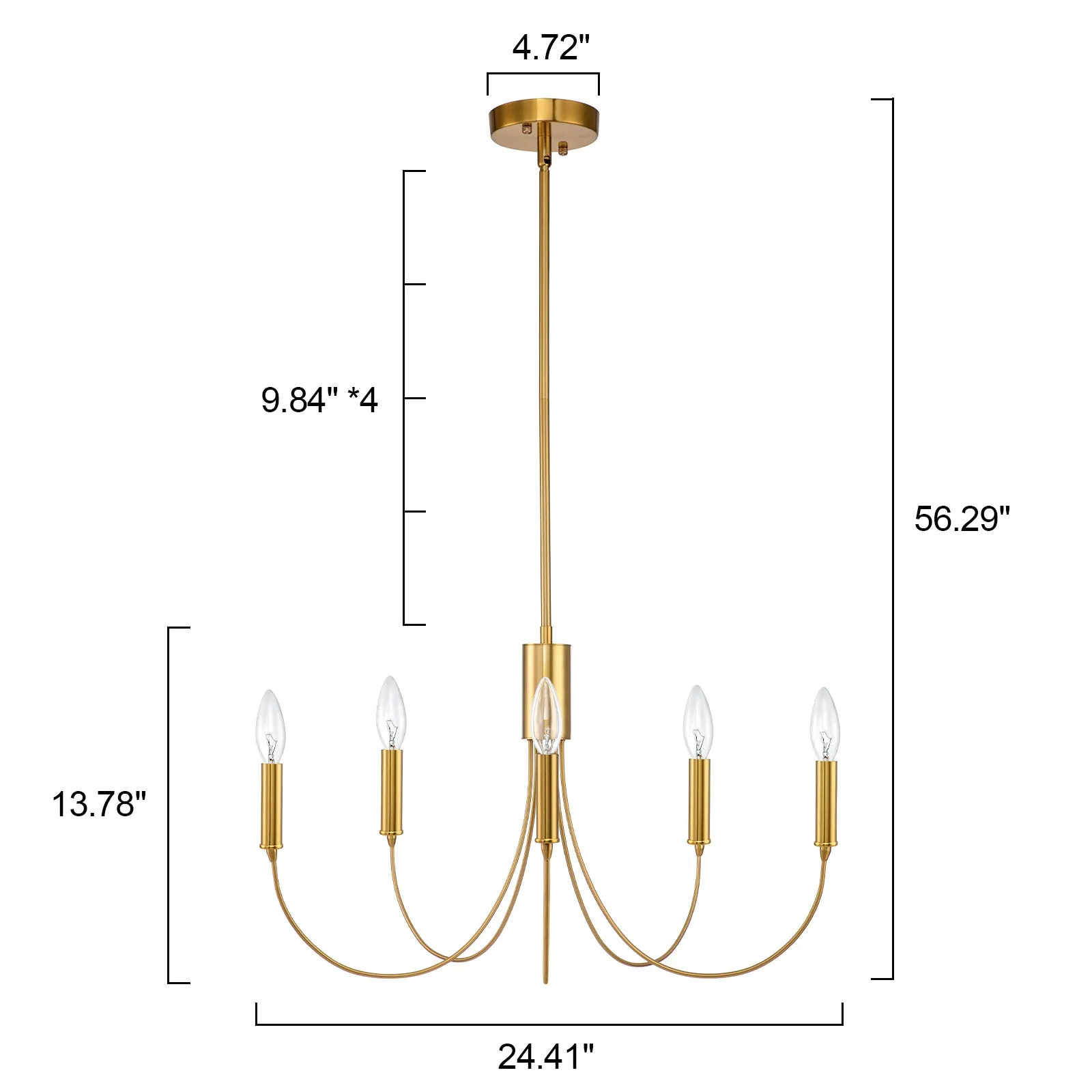 Glowlings 5-Light Classic Dimmable Candle Style Chandelier for Dining Room